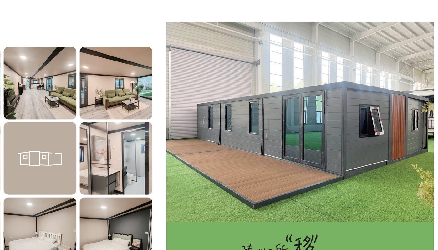 40ft expandable container house with timber deck
