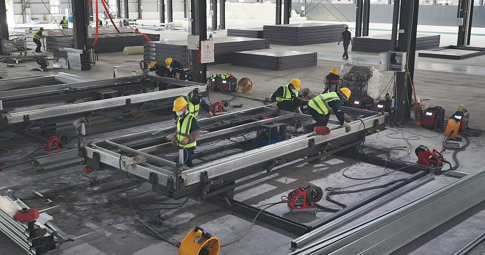 Detail of frame assembly work