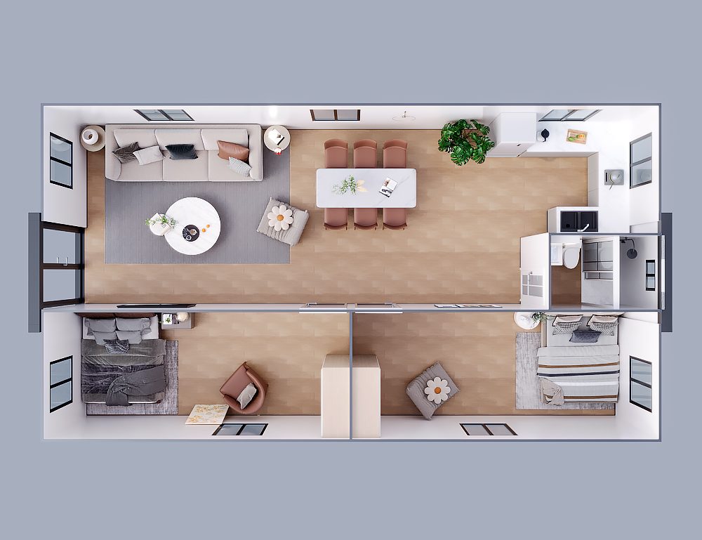40ft two-bedroom family layout