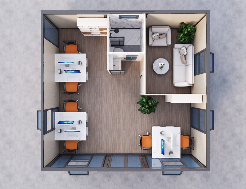 20ft flat-roof meeting office
