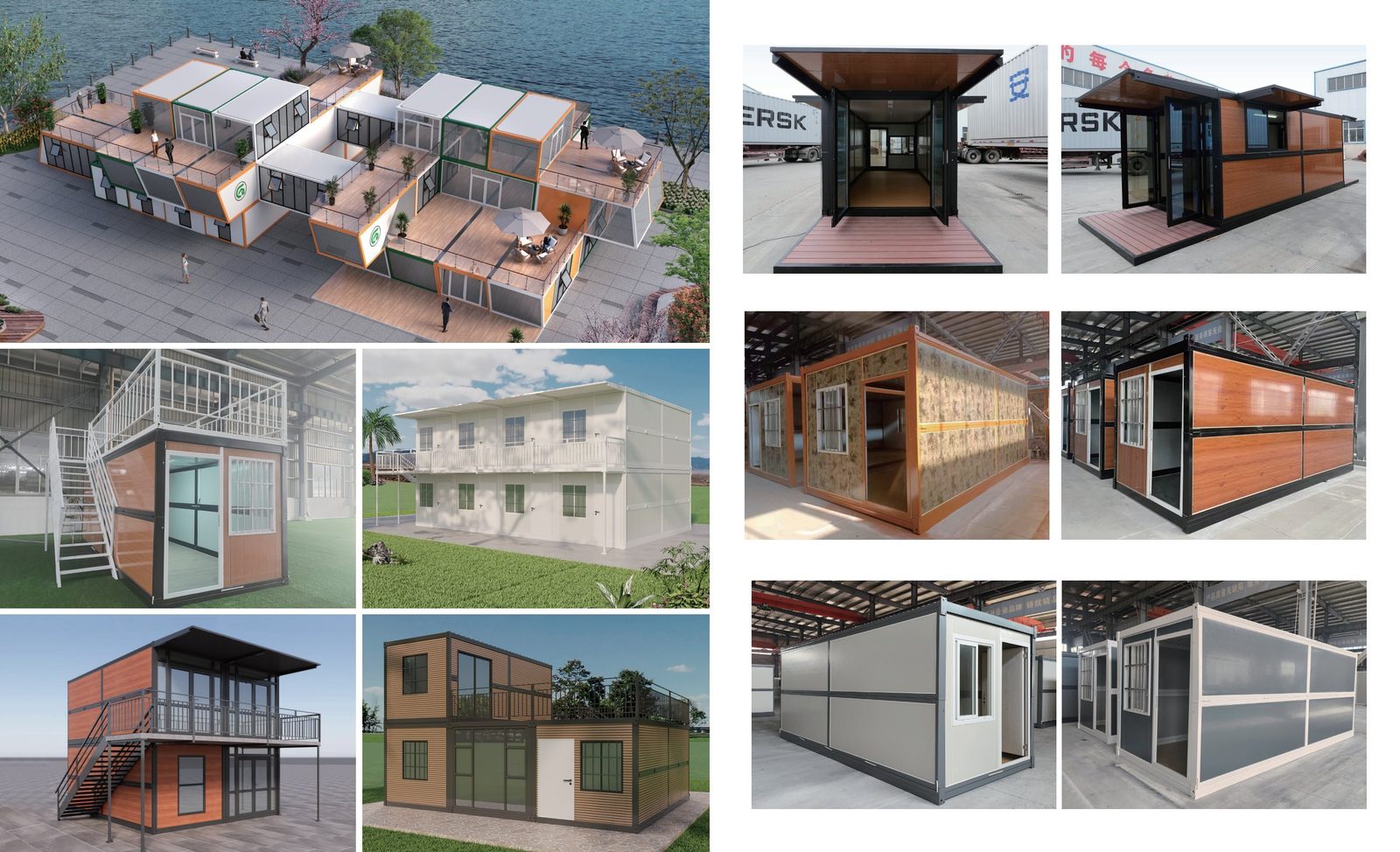 Two-story modular container buildings with terraces