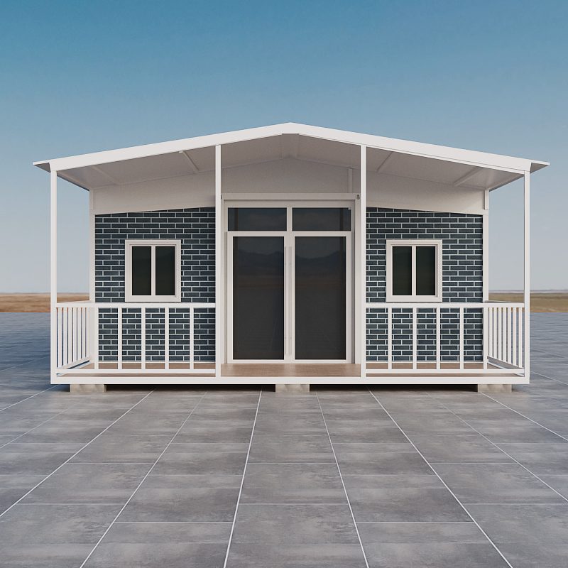White porch villa expandable, front view