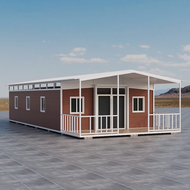 Brick villa expandable, side view
